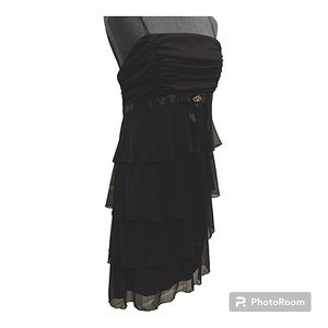 B Smart Black Cocktail/Party Tiered Dress/SZ13/14